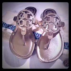 Tory Burch Miller Metallic Lthr Sandals - NWOB